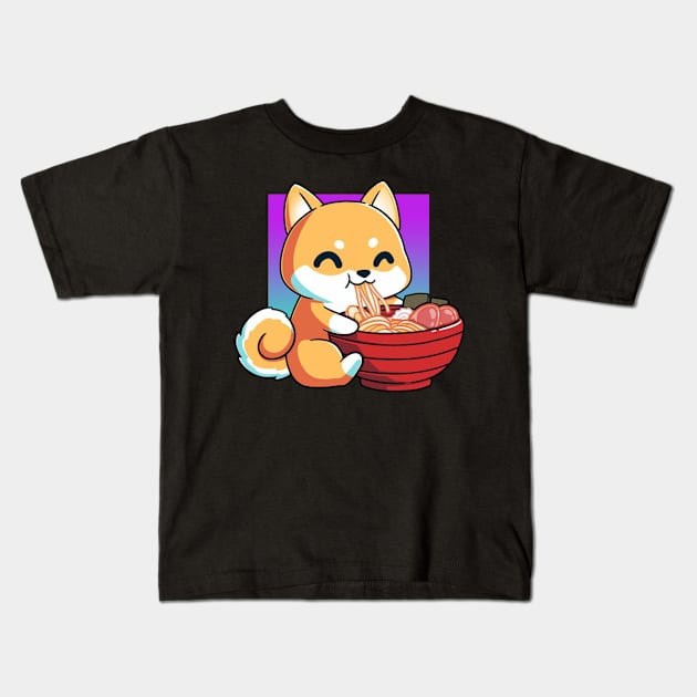 Cute Fox, The Great Ramen off Kanagawa Kids T-Shirt by RedoneDesignART